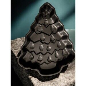 Vintage Black Christmas Tree Mold Tray Plastic Jello Candy Gelatin Holiday...